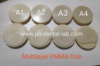 Uso de acrílico del sistema de la leva del disco cad de PMMA para la fabricación dental temporal de las coronas y de los puentes